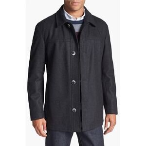 Hugo Boss Chester Wool Cashmere Blend Charcoal Gray Fall Jacket Car Coat US 42